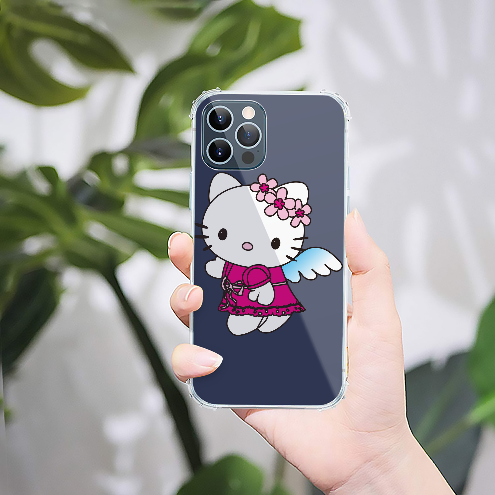 （画像用） Hello Kitty ハローキティ 【iPhone 12シリーズ対応】透明スマホケース（クリアソフトケース）